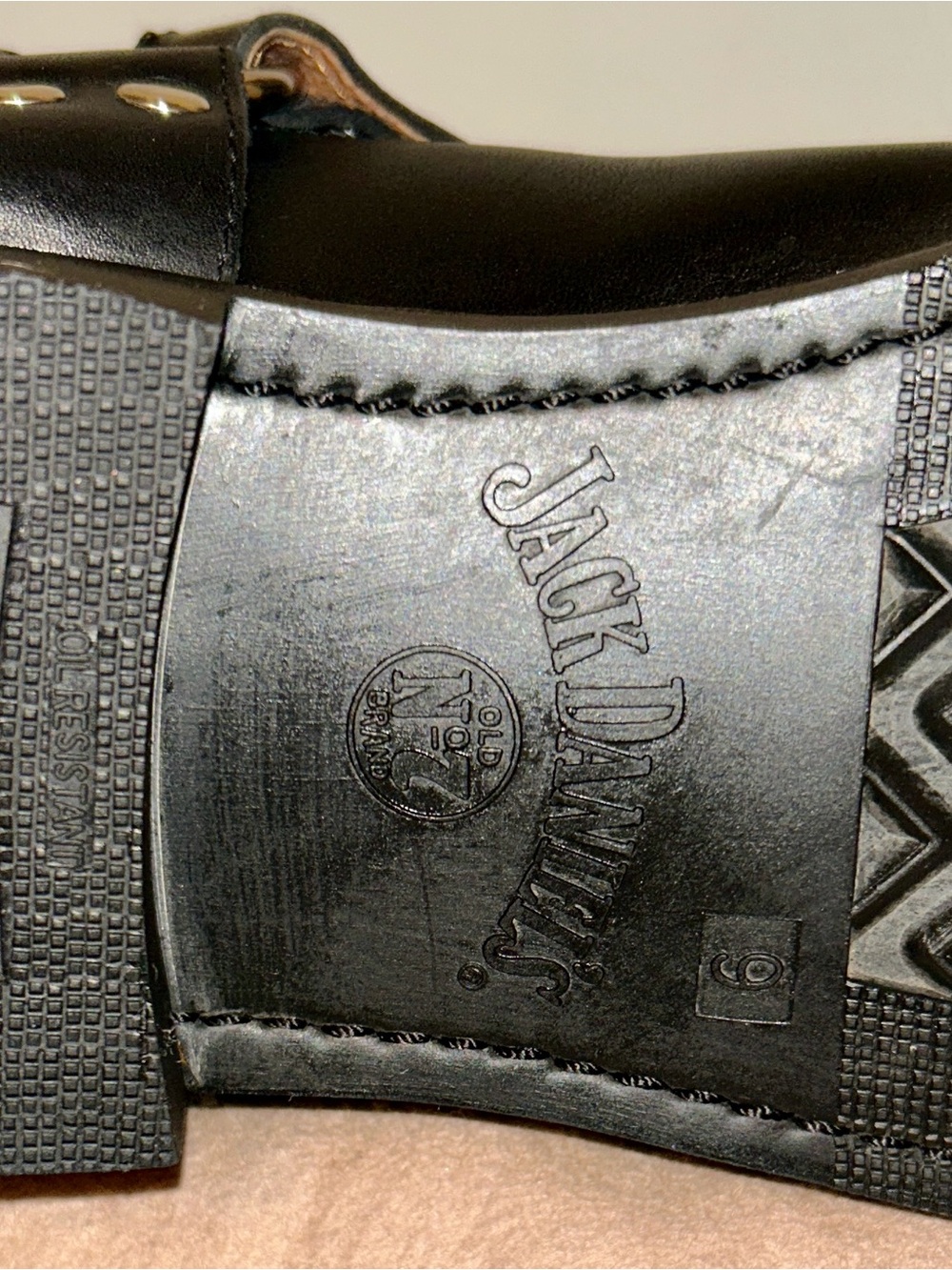Jack Daniel's Old No. 7 Black Leather Harness Cowboy Boots. Vintage, size 9EE - Picture 10 of 15